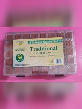 Vintage Treasured Memories 40 Piece Upper Case Alphabet Stamp Set (0625)